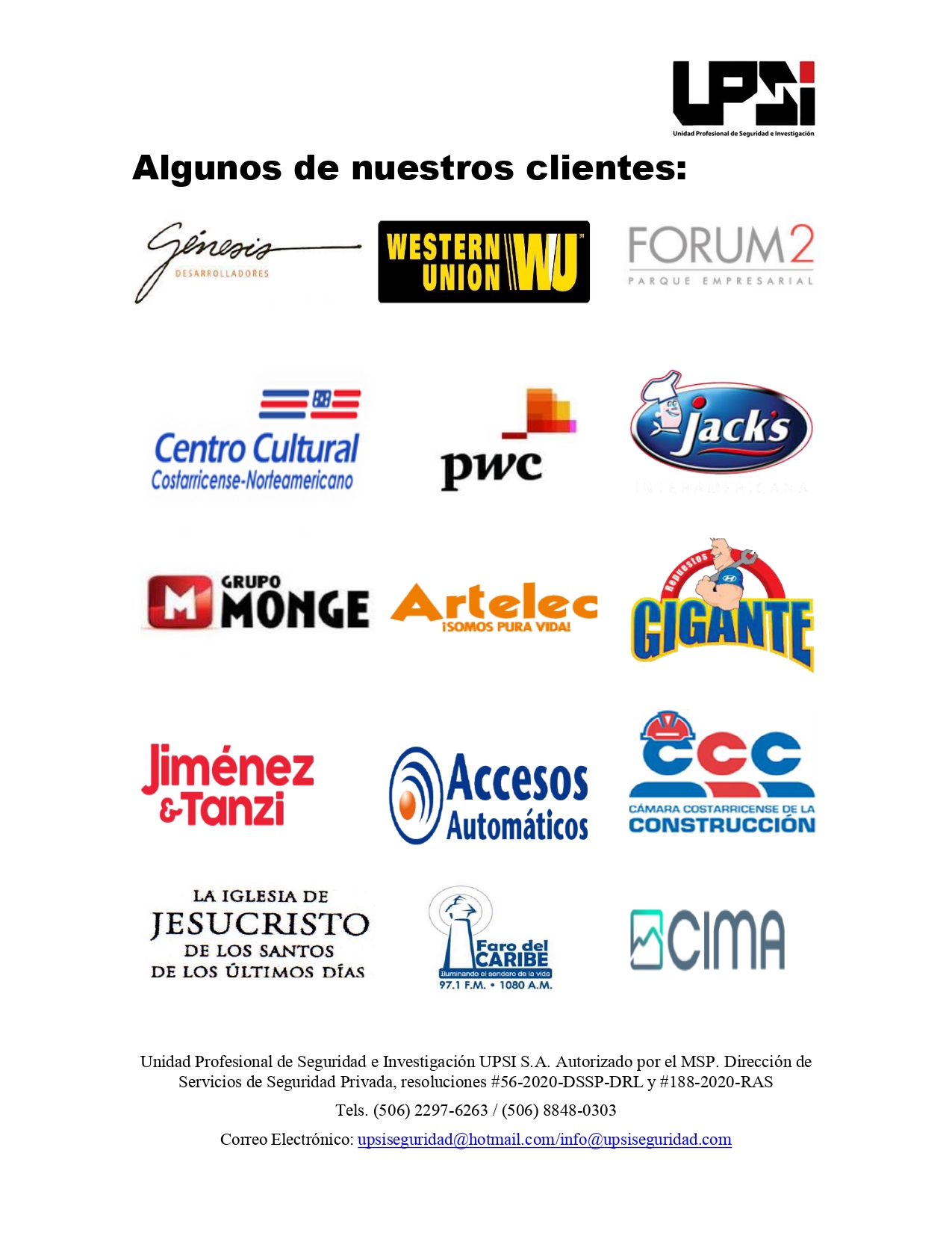 Clientes UPSI